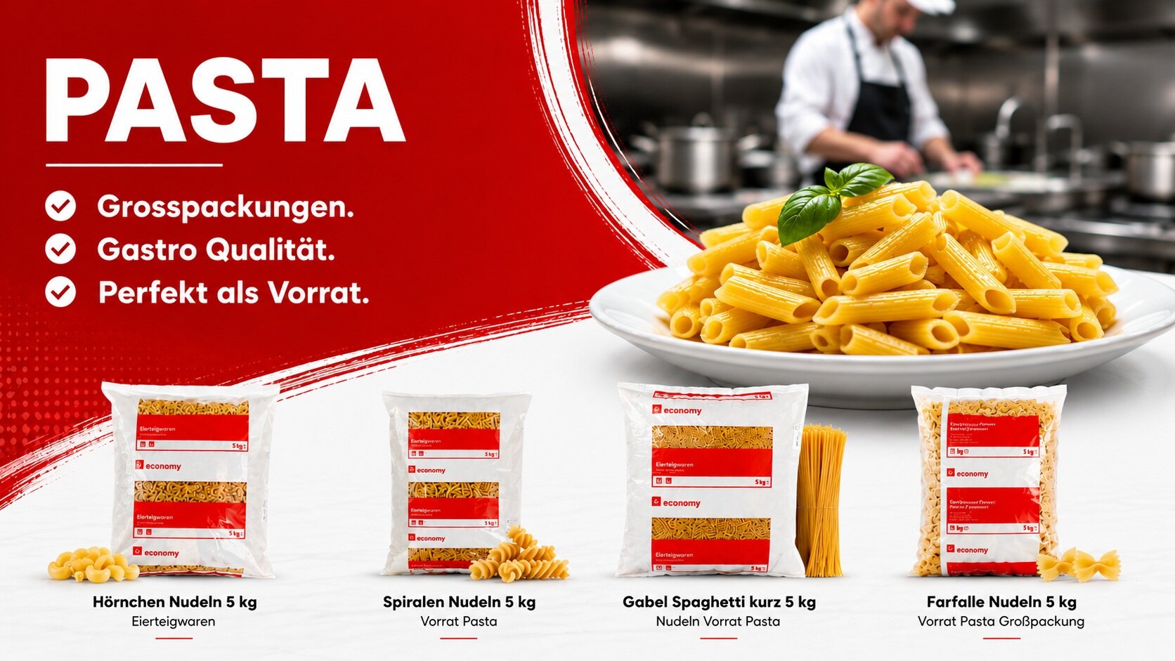 Familie Pasta Grossküche Großpackung