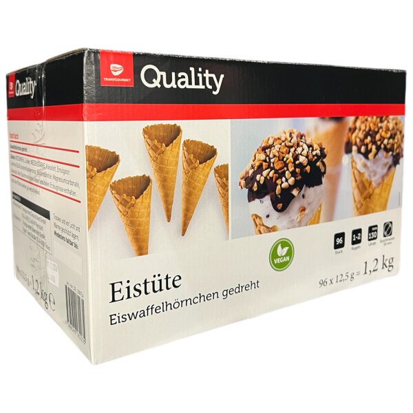 TGQ Eistüte 96 Stück Waffelhörnchen 1,2 kg Eis Dessert Eiswaffeln