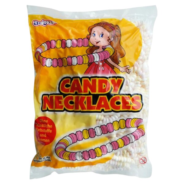 Sweet Stories Traubenzuckerketten 100 Stück – bunte Ketten Retro Sweets Candy Necklaces