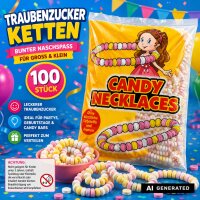 Sweet Stories Traubenzuckerketten 100 Stück – bunte Ketten Retro Sweets Candy Necklaces