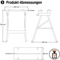 Meister Werk-und Spanntisch-150 kg Tragkraft Werkbank Klappbar