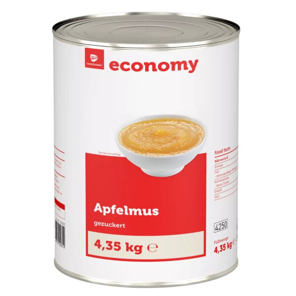 TGE Apfelmus 4250 ml Konserve Apfel Vorrat tafelfertig gezuckert Apfelkompott