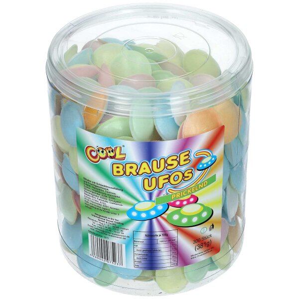 Cool Brause Ufos 300er – 381 g Oblaten mit prickelnder Brausefüllung