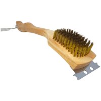 Napoleon Grillbürste mit Schaber 46 cm Holgriff Messingborsten