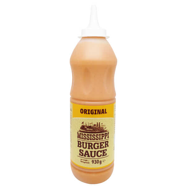 Mississippi Burger Sauce Original mit Zwiebelgeschmack 930 g Flasche BBQ