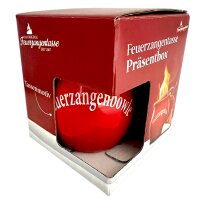Feuerzangentasse Präsentbox Becher rot Keramik...