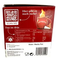 Feuerzangentasse Präsentbox Becher rot Keramik Feuerzangenbowle mit 3 Zuckerhütchen