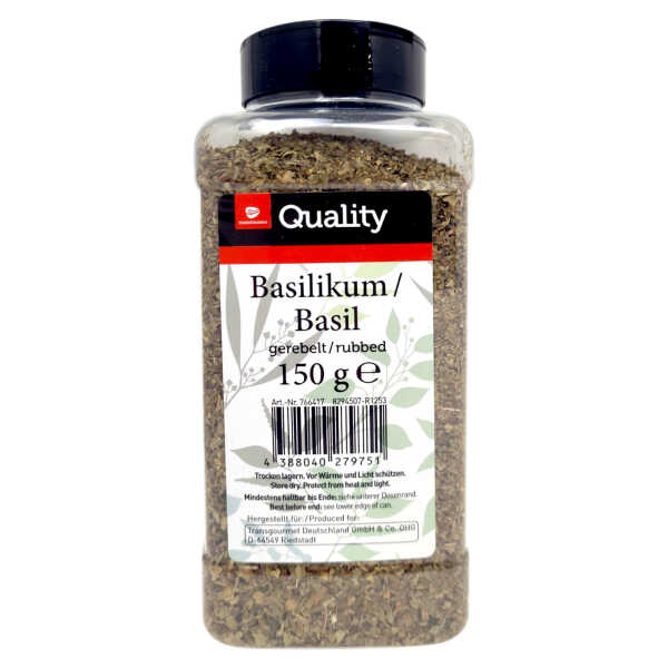 Transgourmet Quality Basilikum gerebelt 150g Dose Vorrat Gewürz