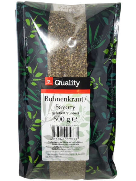 TGQ Bohnenkraut gerebelt 500g Beutel Gewürz Kräuter Kochen Küche Gastro