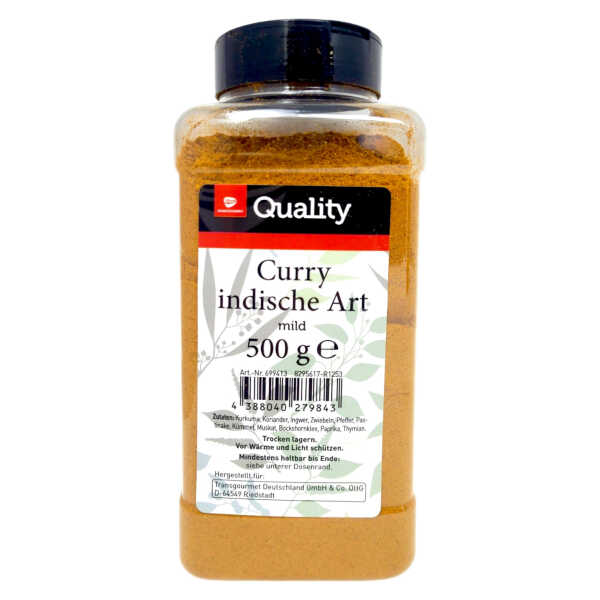Transgourmet Quality Curry indische Art mild 500g Dose Gewürz