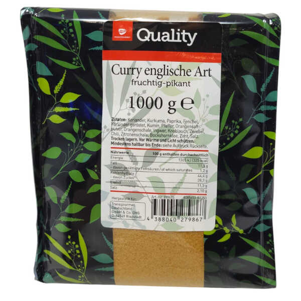 TGQ Curry englische Art fruchtig-pikant 1000g Beutel Gewürz Kräuter Kochen Küche Gastro