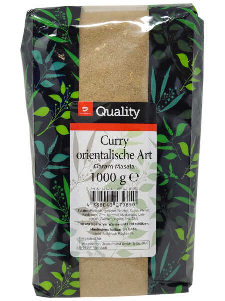TGQ Curry orientalische Art Garam Masala 1000g Beutel Gewürz Kräuter Kochen Küche Gastro
