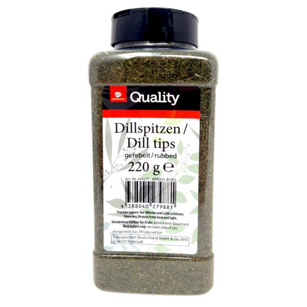 Transgourmet Quality Dillspitzen gerebelt 220g Dose Vorrat Gewürz