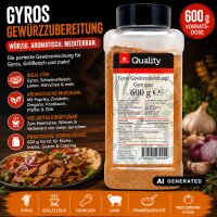 TGQ Gyros Gewürzzubereitung 600g Dose Gewürz - – Würzmischung für Gyros & Grillfleisch