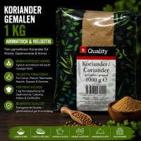 TGQ Koriander gemahlen 1000g Beutel Gewürz Kräuter Kochen Küche Gastro