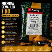 TGQ Kurkuma gemahlen 1000g Beutel Gewürz...