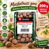 TGQ Muskatnuss ganz 200g Beutel – Ganze...