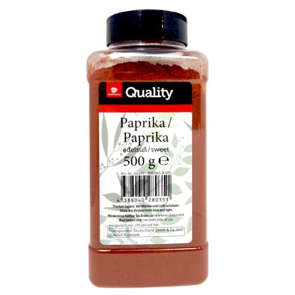TGQ Paprika edelsüß 500 g – mild-würziges Paprikapulver für Küche & Gastronomie