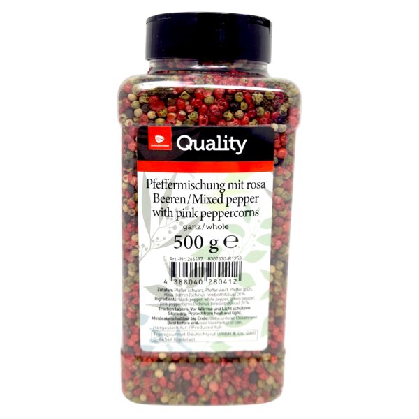 TGQ Pfeffer bunt ganz 500g Dose Vorrat Gewürz