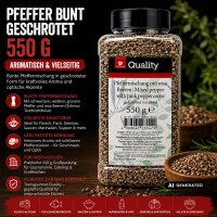 TGQ Pfeffer bunt geschrotet 550g Dose Vorrat Gewürz...