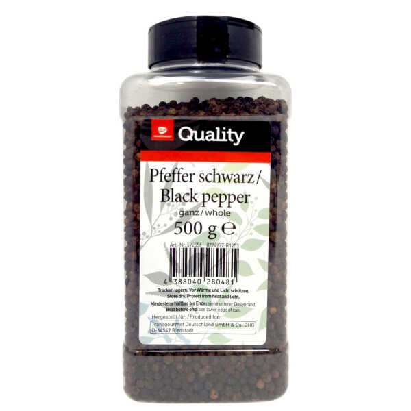 Transgourmet Quality Pfeffer schwarz ganz 500g Dose Gewürz