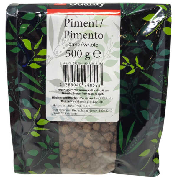 TGQ Piment ganz 500g Beutel Gewürz Kräuter Kochen Küche Gastro
