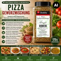 TGQ Pizza Gewürzmischung 175 g Dose – Aromatische Kräutermischung für Pizza, Pasta & Tomatensauce