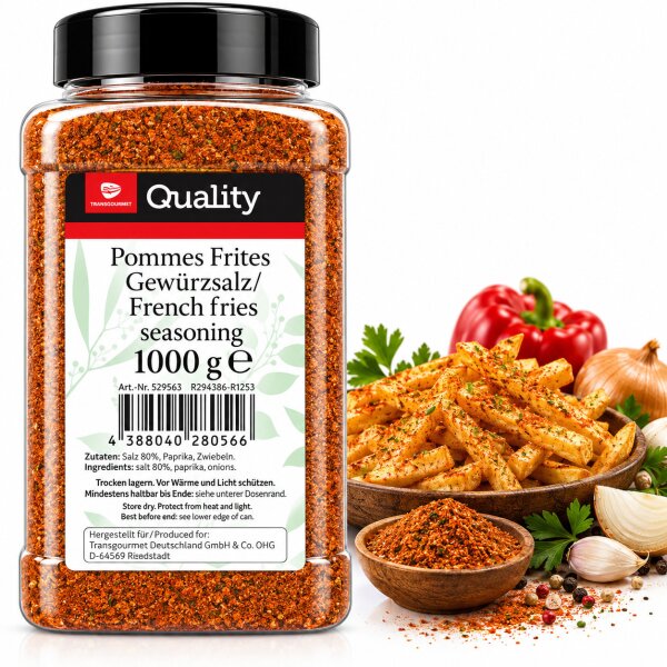 TGQ Pommes Frites Gewürzsalz 1 kg – Würziges Pommessalz für Pommes & Kartoffelgerichte