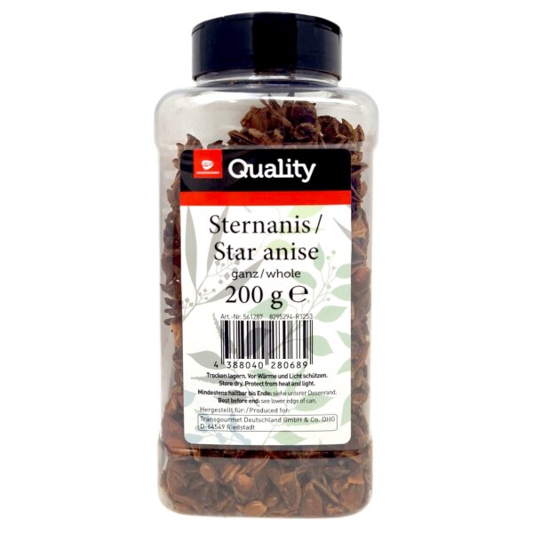 TGQ Sternanis ganz 200 g – aromatisches Gewürz für Glühwein, Gebäck & asiatische Küche