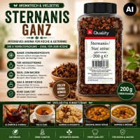 TGQ Sternanis ganz 200 g – aromatisches Gewürz...
