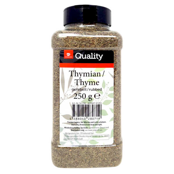Transgourmet Quality Thymian gerebelt 250g Dose Vorrat Gewürz