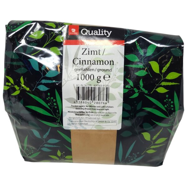 TGQ Zimt gemahlen 1000 g – aromatischer Zimt für Backen, Kochen & Gastronomie