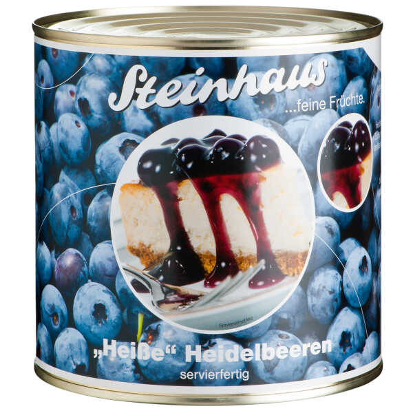 Steinhaus Frucht Konserve Heiße Heidelbeeren servierfertig 850 ml Dessert Eis Topping