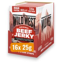 16x Wild West Beef Jerky Original 25g Trockenfleisch Protein Snack Vorrat