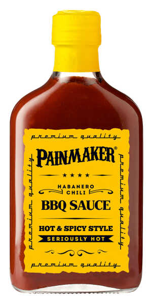 PAINMAKER Habanero Chili BBQ Sauce 195 ml Glasflasche Marinade Grillen