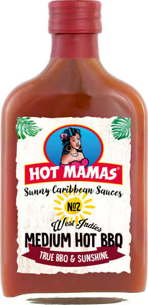 Hot Mamas No. 2 West Indies Medium Hot BBQ Sauce 195 ml Glasfl. Marinaade