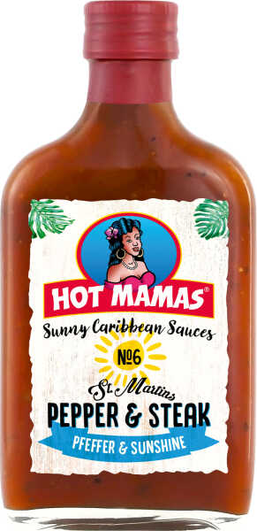 Hot Mamas No. 6 St. Martins Pepper & Steak Sauce 195 ml Glasfl. Marinade Dip