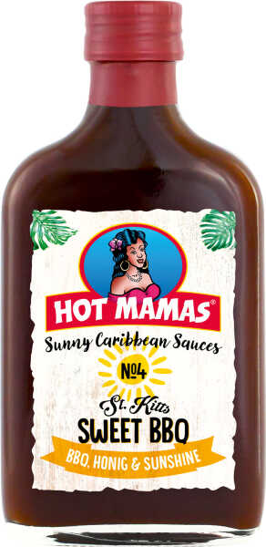 Hot Mamas No. 4 St. Kitts Sweet BBQ Sauce 195 ml Glasfl. Marinade rauchig Dip