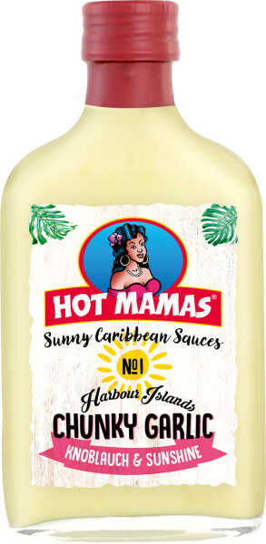 Hot Mamas No.1 Harbour Islands Chunky Garlic Sauce 195 ml Glasflasche BBQ Marinade
