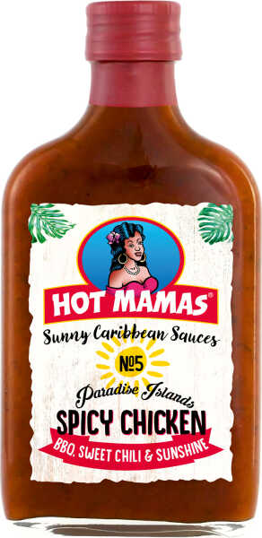 Hot Mamas No.5 Paradise Islands Spicy Chicken Sauce 195 ml Glasfl. Marinade Dip