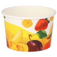 Papstar Eisbecher Pappe Früchte-Dekor 150ml 50 St. Ø 8,6 cm 5,2 cm Becher Eis Sommer