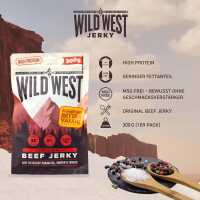 Wild West Beef Jerky Original Jerk Protein Fitness Snack...