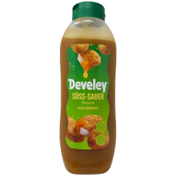 Develey Süßsauer Sauce 875ml Kopfstandflasche Süß-Sauer