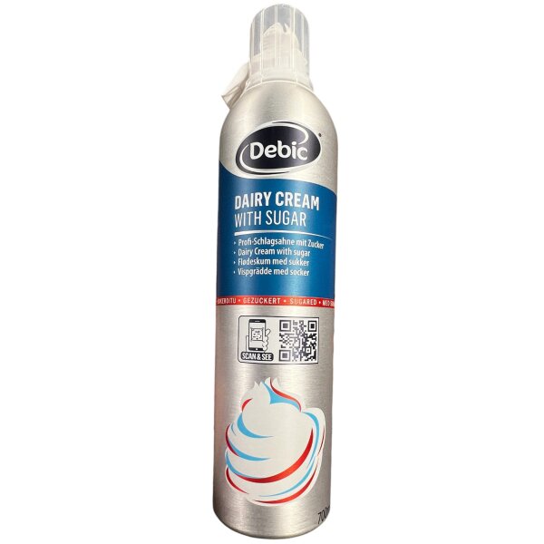 Debic Gesüßte Profi-Schlagsahne Spraydose Dairy Cream with Sugar 700 ml