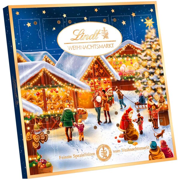 Lindt Weihnachtsmarkt Mini Tisch Adventskalender Mini-Schoko-Kugeln 115g