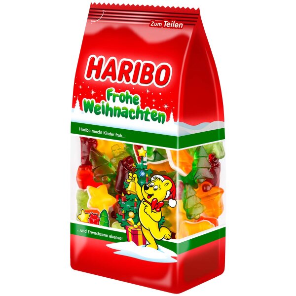 Haribo Frohe Weihnachten 300g – Bunte Fruchtgummi-Mischung in weihnachtlichen Formen
