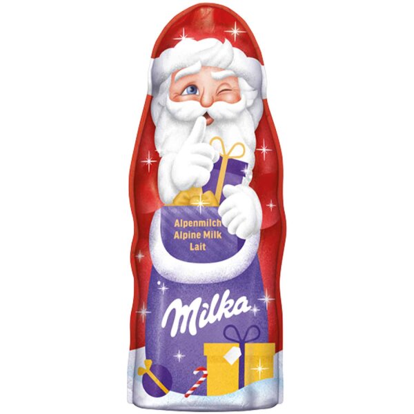 Milka Weihnachtsmann Alpenmilch 90 g – 18 cm Schokolade Weihnachten Hohlfigur