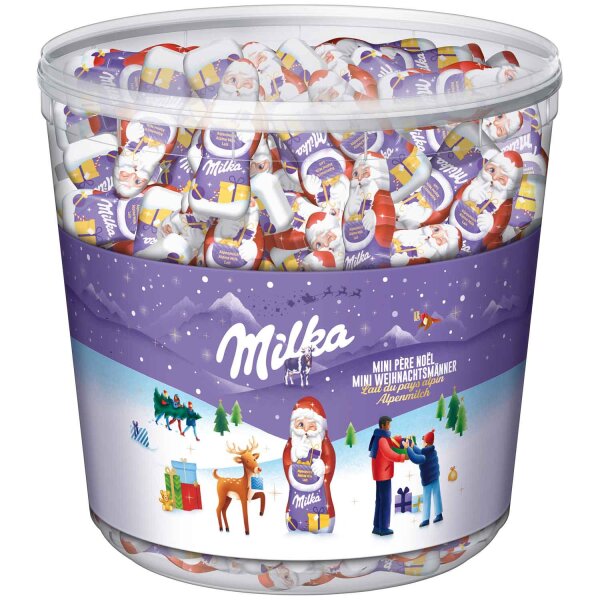 Milka Mini Weihnachtsmänner 1,54 kg – 169 Stück in Runddose