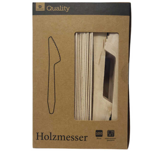 TGQ Holzmesser 100 St. Einweg Messer 165mm Holzbesteck