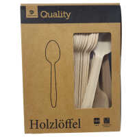 TGQ Holzlöffel 100 St. Löffel Einweg 165mm...